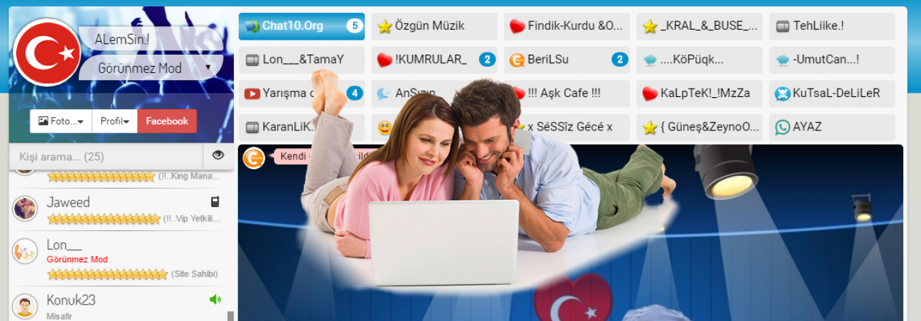 Mobil sohbet Sitemizin  kolay kullanımı